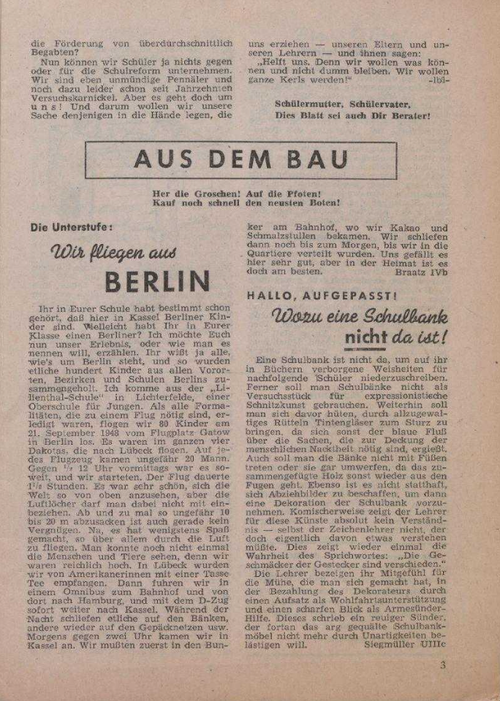 Schulzeitungsartikel